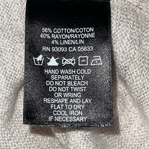 Nic + Zoe Women's Mock Neck Top Size L/XL Tan Sleeveless Knit Casual Rayon Linen - Picture 6 of 6